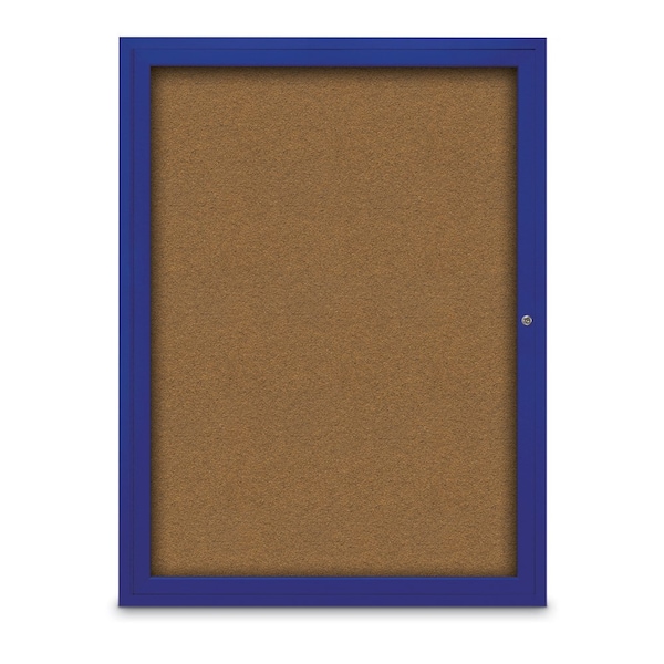 Slim Enclosed Corkboard, 18"x24", Bronze Alum Frame/Forbo